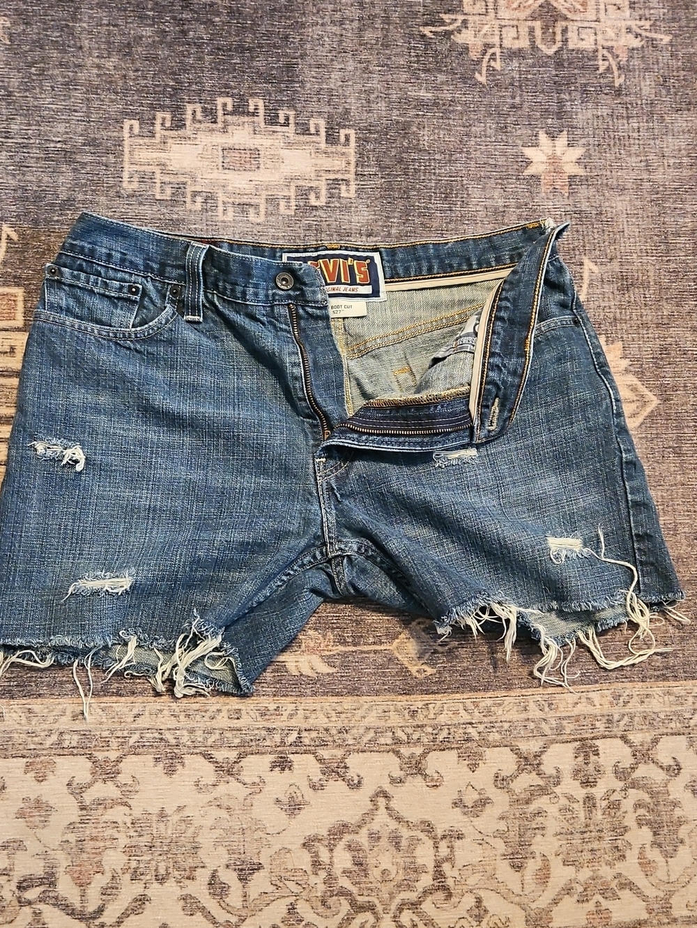 Levi's Blue Distressed Men's Denim Cutoff Shorts